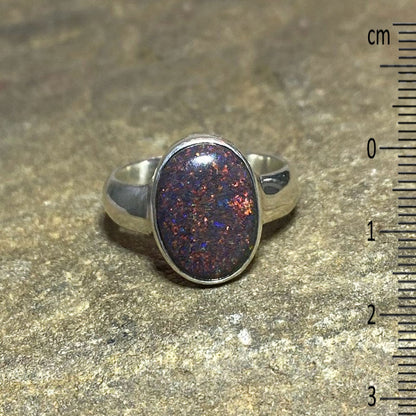 Oval Andamooka Opal Ring- Size 8.5