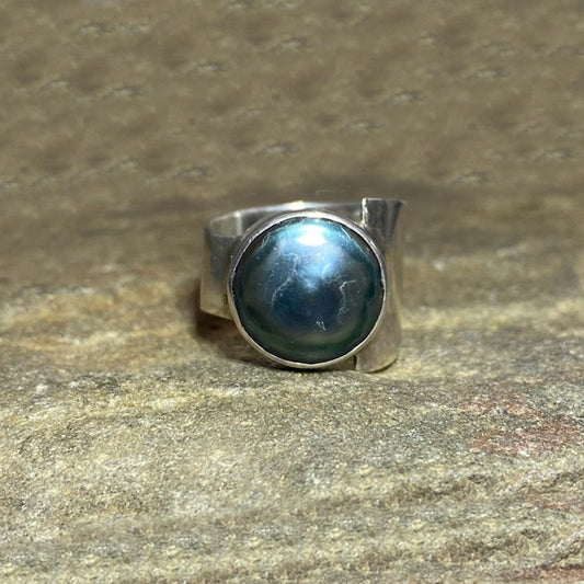 Round Keshi Pearl Ring- Size 8