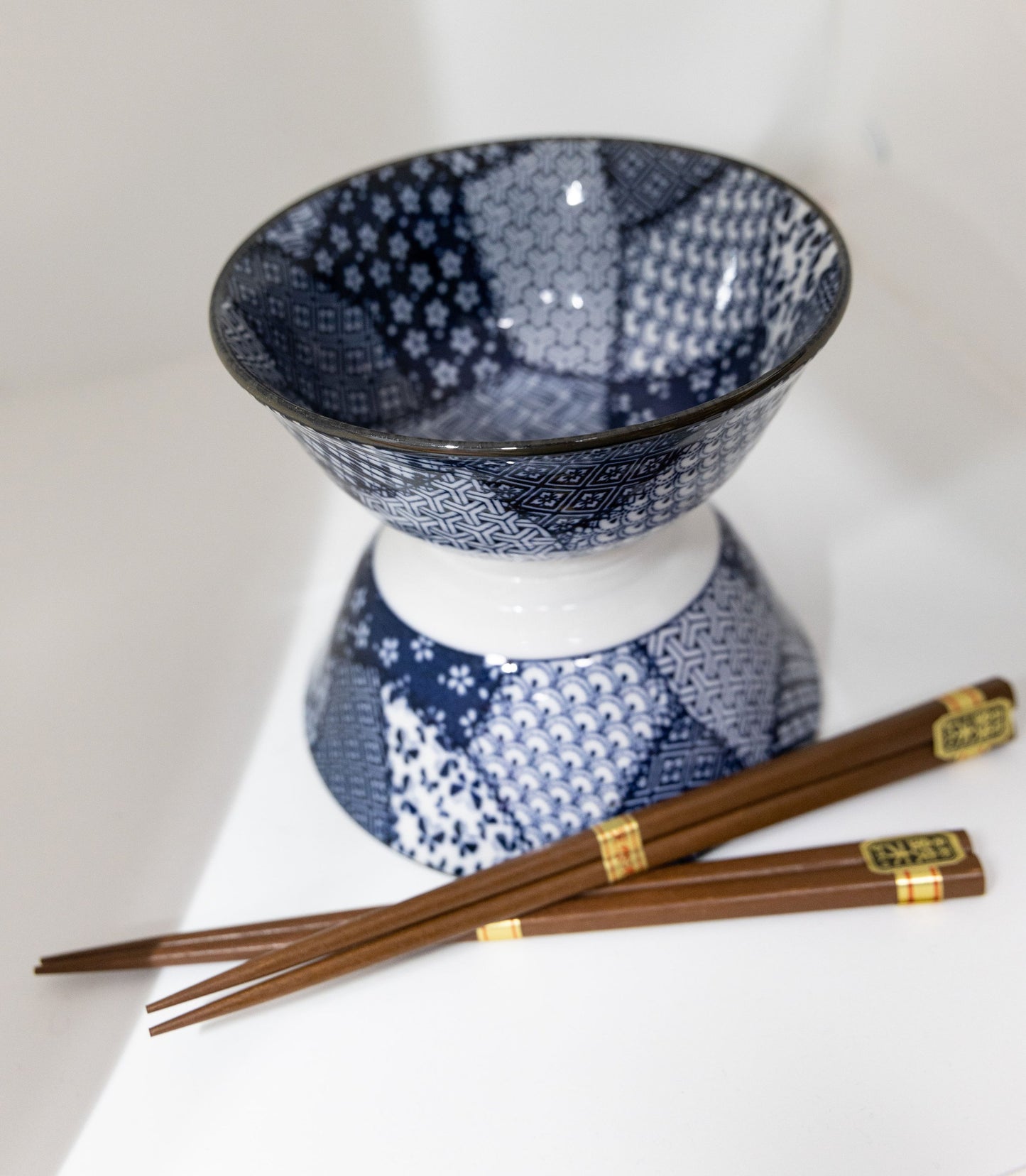 Japanese Bowl Set & Chopsticks - Dark Blue