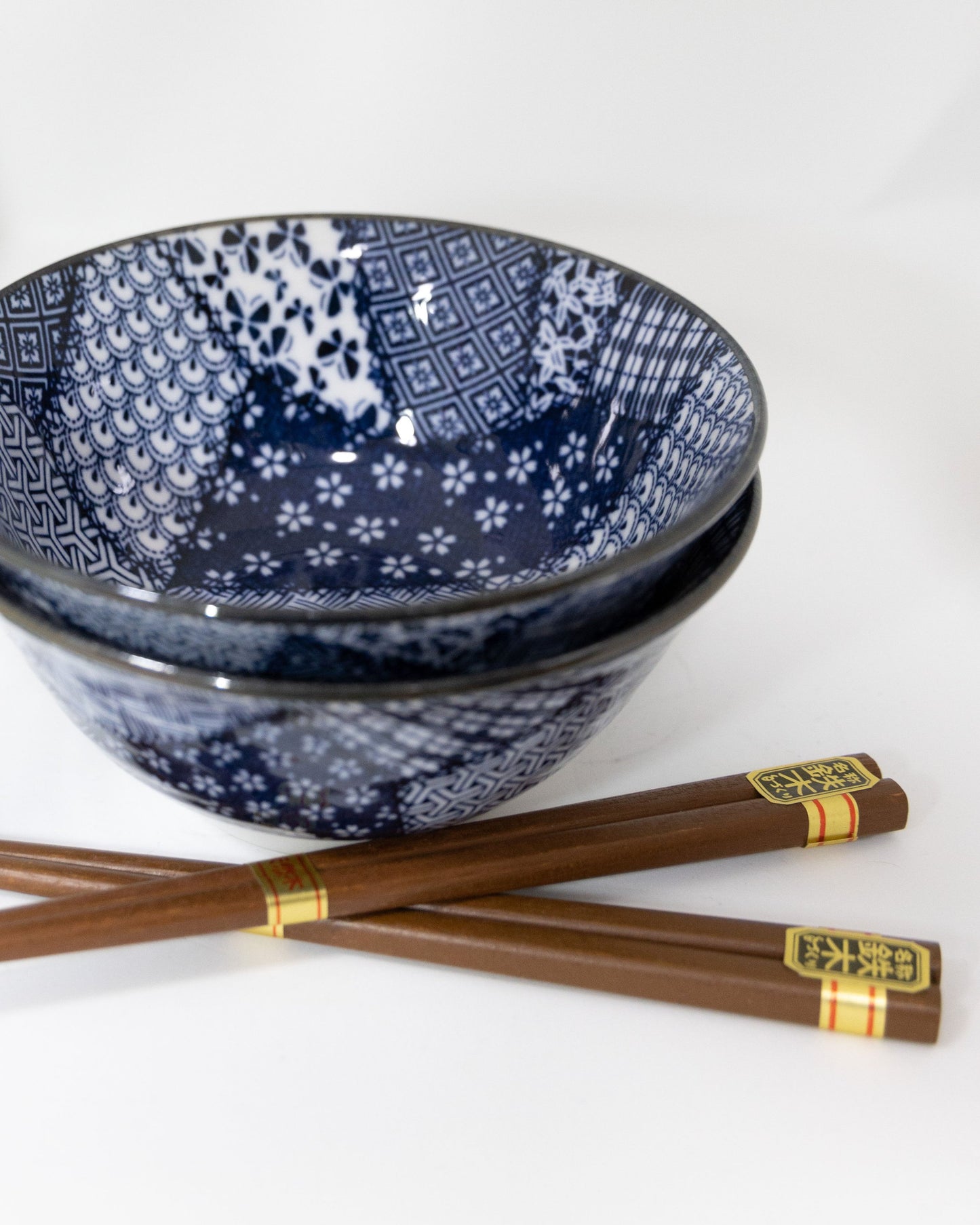 Japanese Bowl Set & Chopsticks - Dark Blue